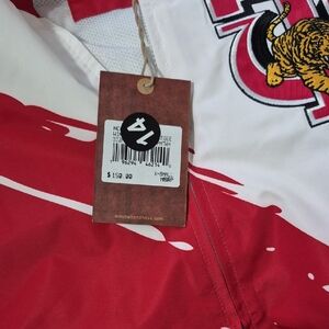 Mitchell & Ness Red and White Jacket with Tiger Crest